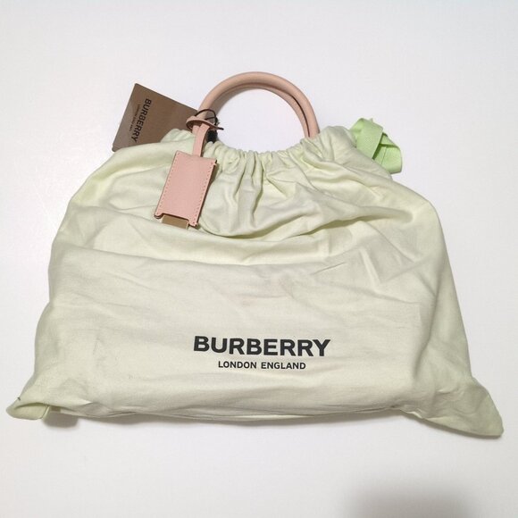 Burberry Pink Leather Mini Frances Logo Tote Bag Soft Pink Luxury Designer - Picture 5 of 9